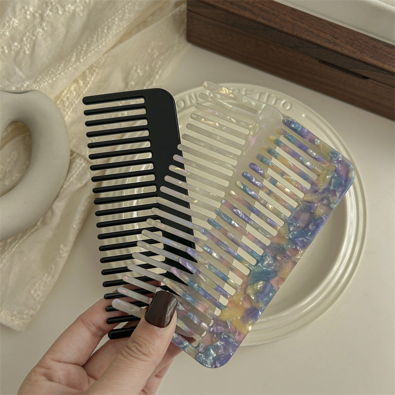 Korean-style exquisite vintage acetate hair comb large wide tooth comb hair curling comb large tooth comb Internet celebrity style hair comb hair accessories for women