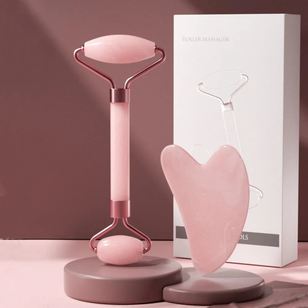 Face Massager Roller & Gua Sha Board Set – Facial Lifting Tool