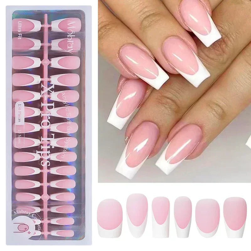 French Press On Gel Nail Tips – Nude Pink Ballet Matte Finish Set
