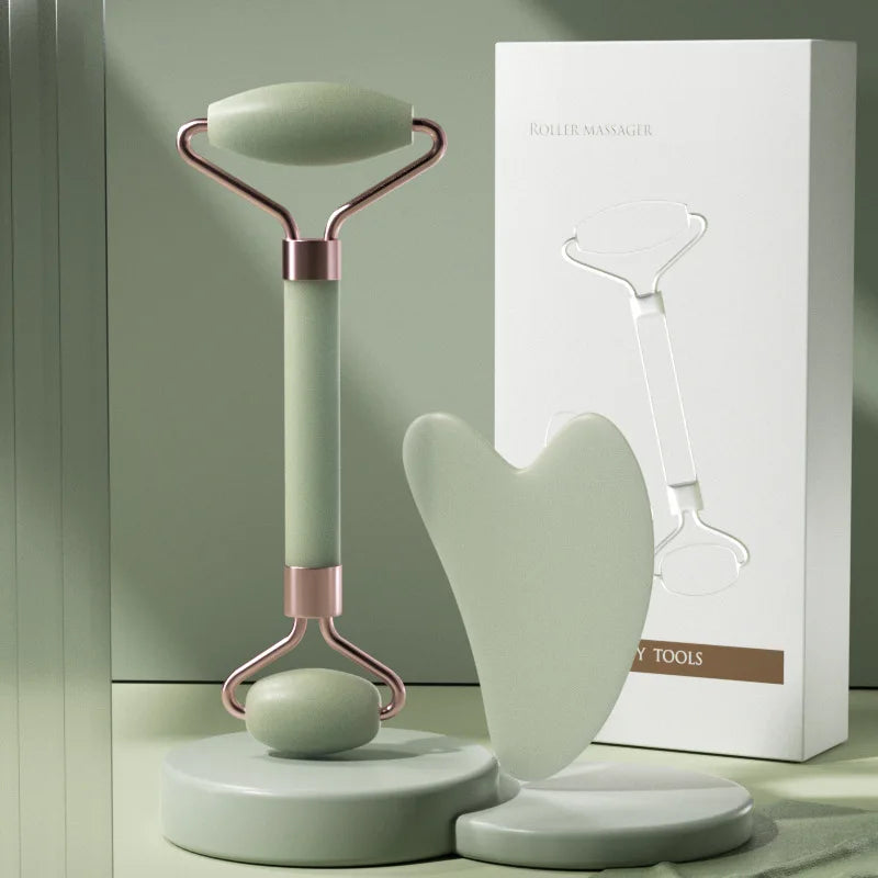 Face Massager Roller & Gua Sha Board Set – Facial Lifting Tool