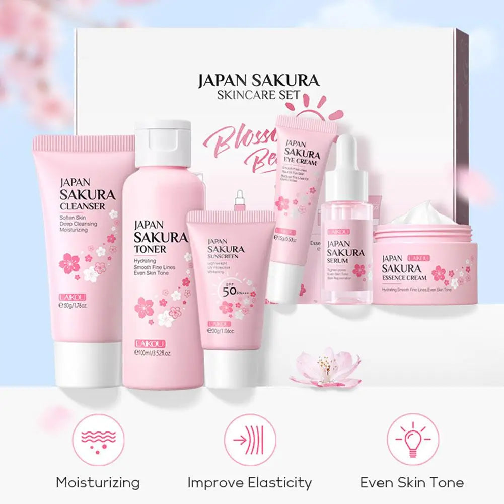 LAIKOU Sakura 6-Piece Skincare Set – Full Face Routine