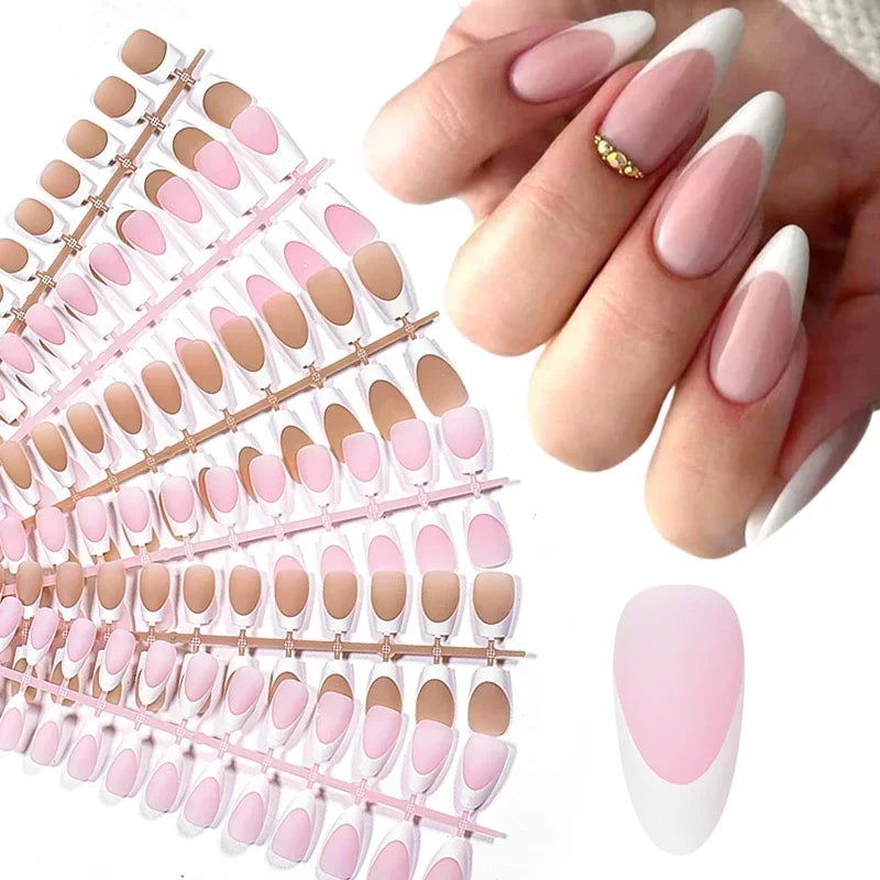 French Press On Gel Nail Tips – Nude Pink Ballet Matte Finish Set