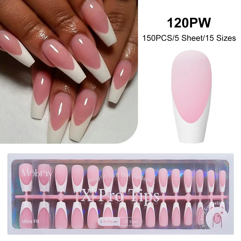 French Press On Gel Nail Tips – Nude Pink Ballet Matte Finish Set