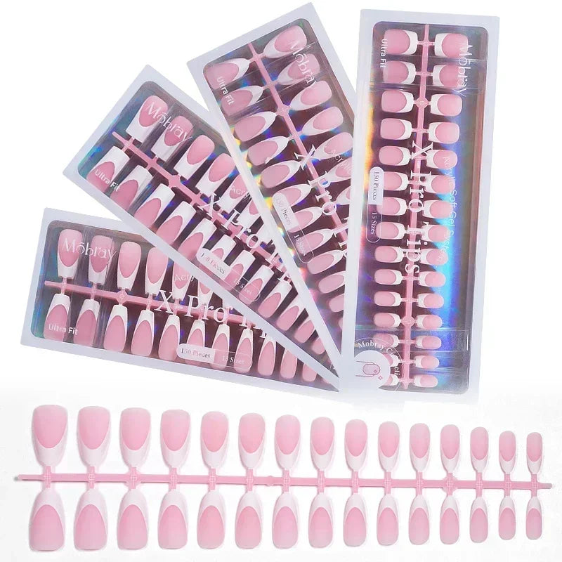 French Press On Gel Nail Tips – Nude Pink Ballet Matte Finish Set