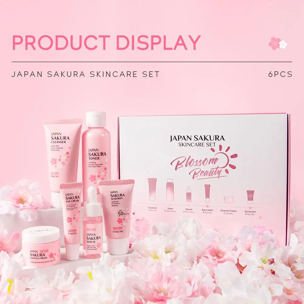 LAIKOU Sakura 6-Piece Skincare Set – Full Face Routine