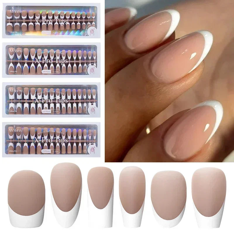 French Press On Gel Nail Tips – Nude Pink Ballet Matte Finish Set
