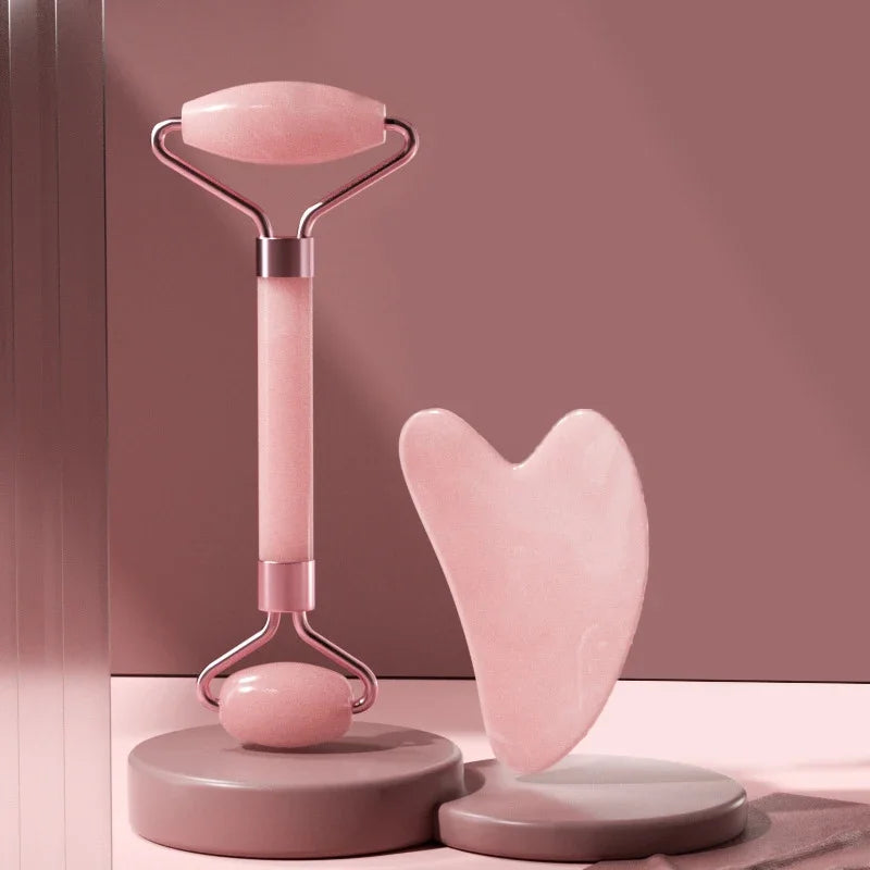 Face Massager Roller & Gua Sha Board Set – Facial Lifting Tool