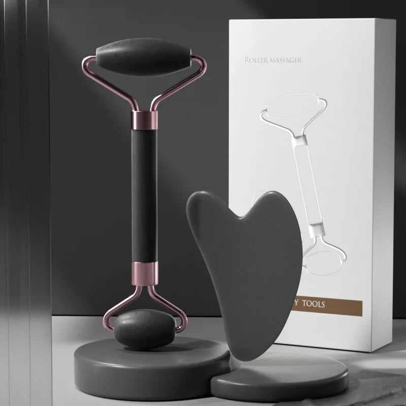 Face Massager Roller & Gua Sha Board Set – Facial Lifting Tool