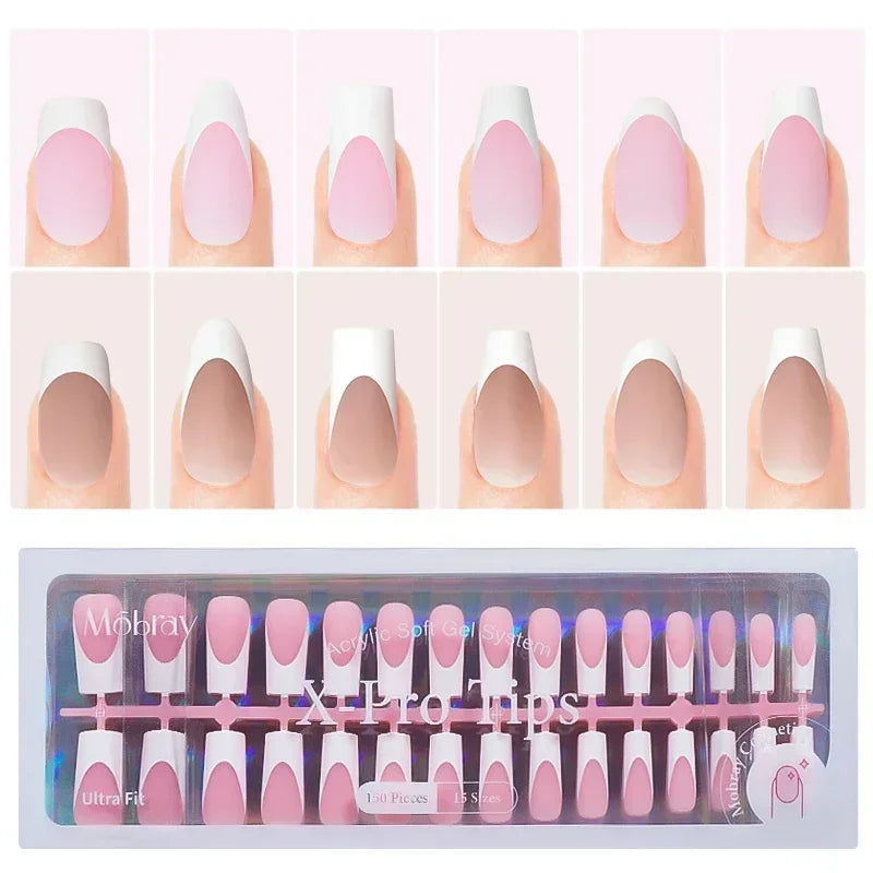 French Press On Gel Nail Tips – Nude Pink Ballet Matte Finish Set