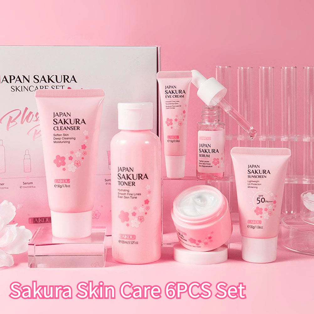 LAIKOU Sakura 6-Piece Skincare Set – Full Face Routine