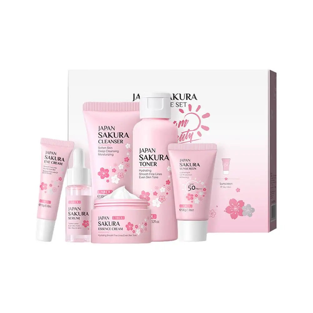 LAIKOU Sakura 6-Piece Skincare Set – Full Face Routine
