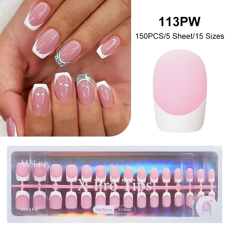 French Press On Gel Nail Tips – Nude Pink Ballet Matte Finish Set