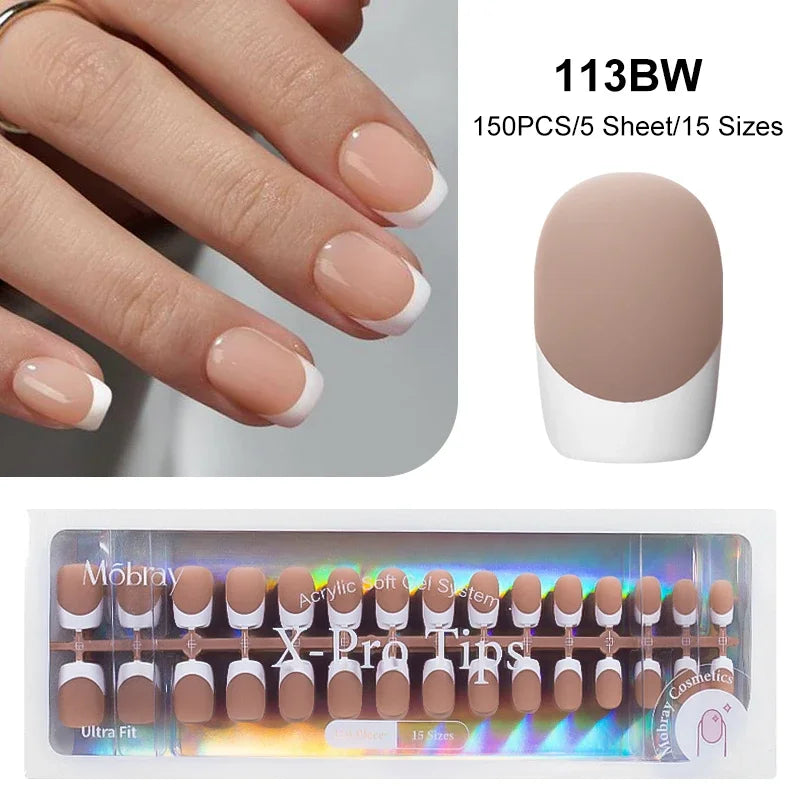 French Press On Gel Nail Tips – Nude Pink Ballet Matte Finish Set