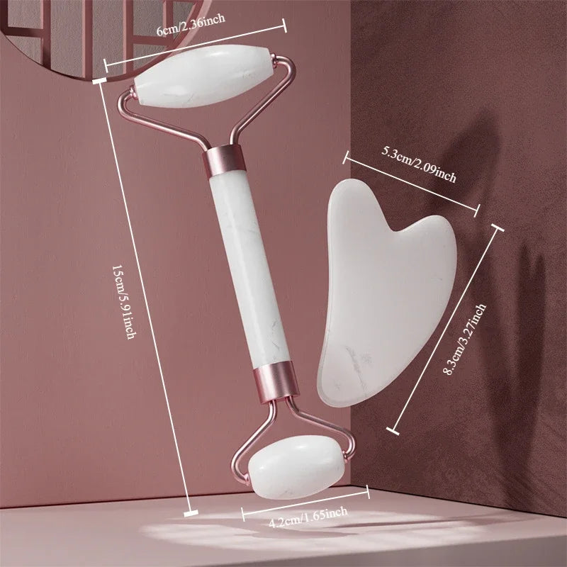 Face Massager Roller & Gua Sha Board Set – Facial Lifting Tool