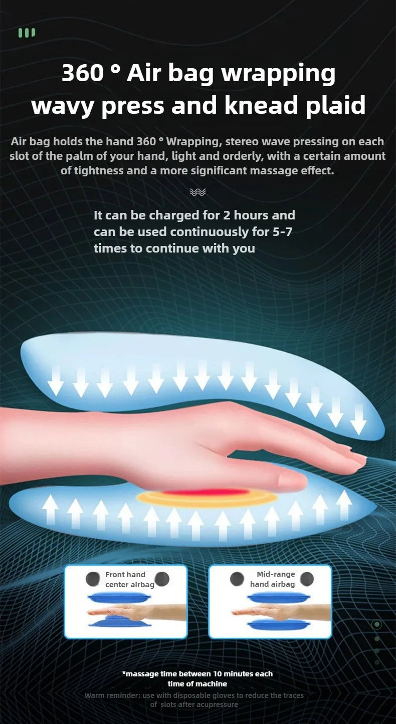 Electric 360° Hand Massager – Air Pressure Relief, Wireless & Portable | Christi's