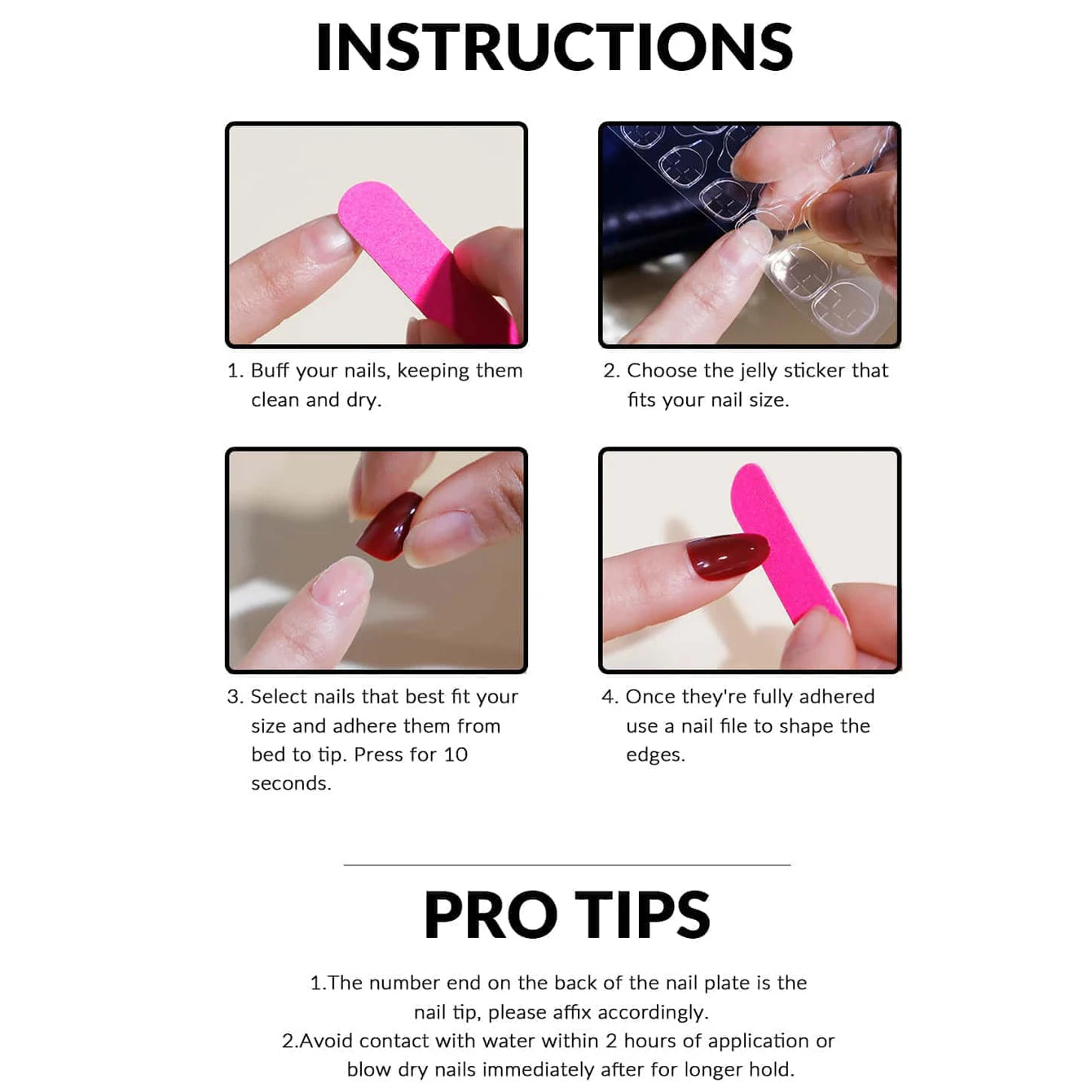 Short Square French False Nails – 120pcs Resin Press On Set